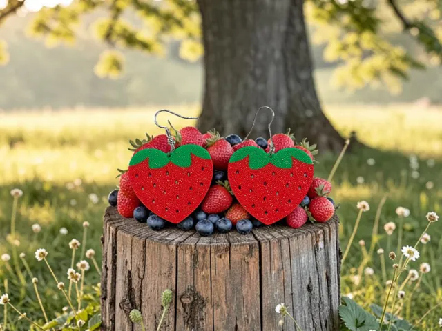 Sweet-heart strawberry earrings