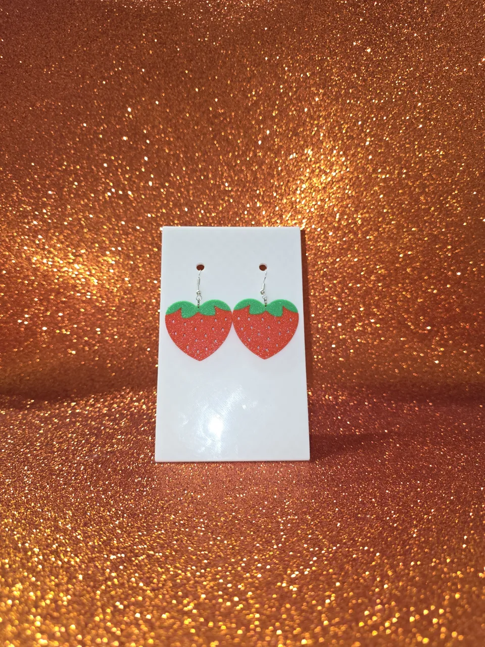 Sweet-heart strawberry earrings view 2