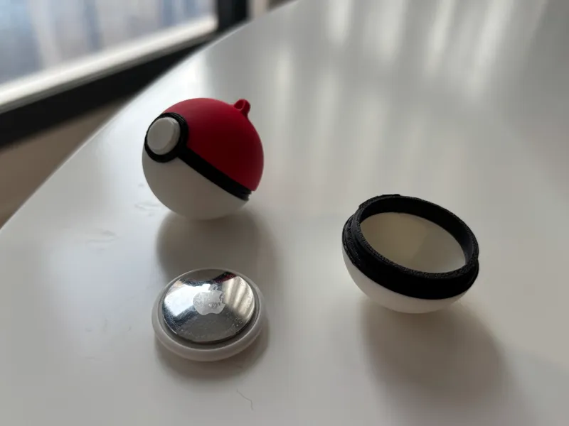 Pokéball AirTag Keychain with Hidden Compartment
