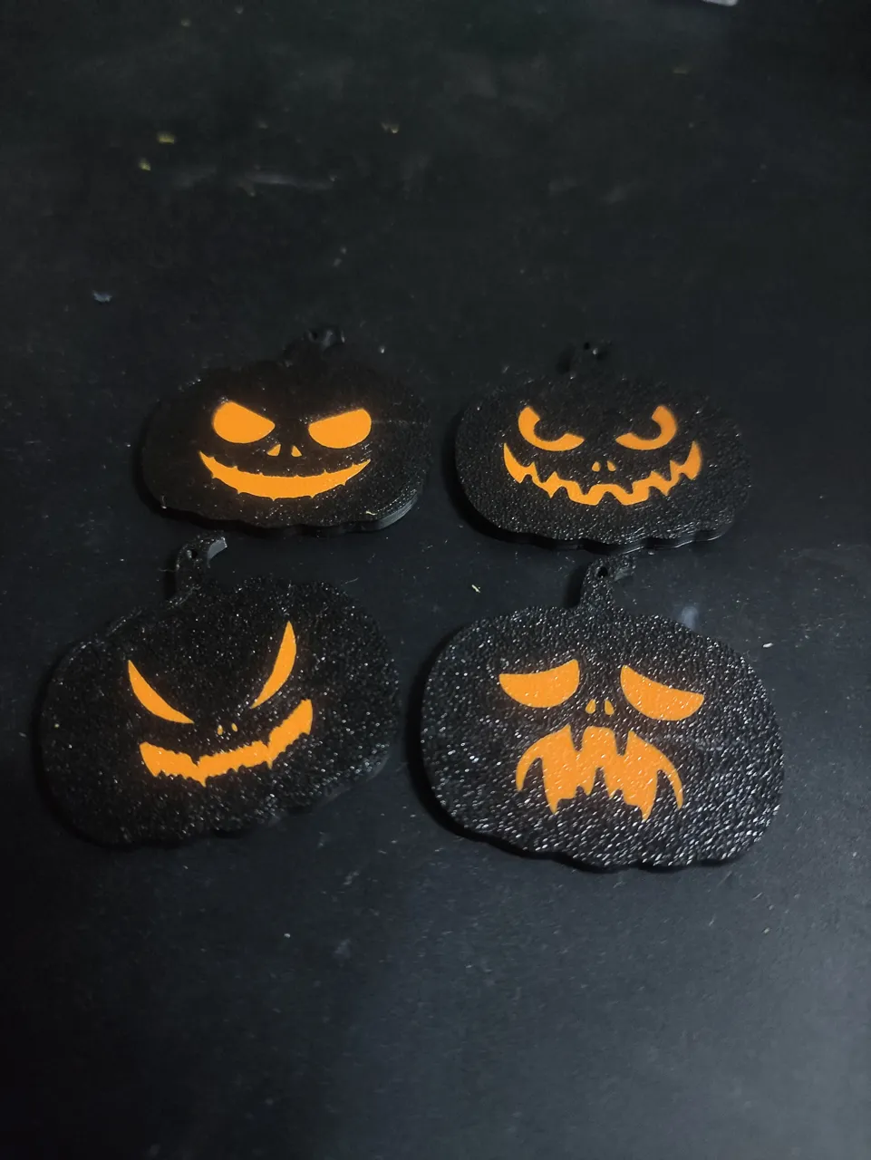 Pumpkin earrings 1 view 2
