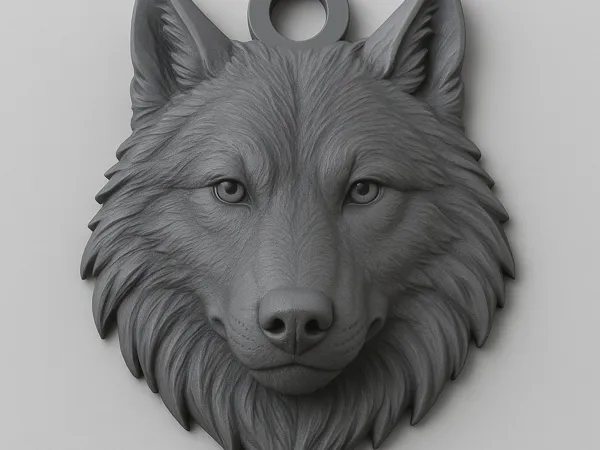 Porte-clés tête de loup