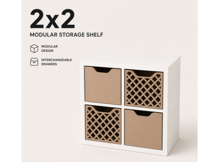 Modular Mini Shelf 2x2 – Doll & Desk Storage