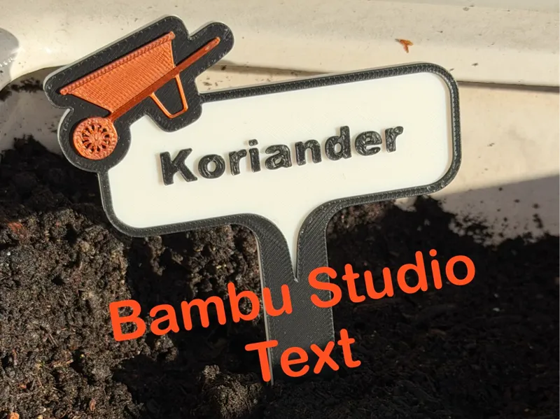 Editable Plant Marker with Wheelbarrow