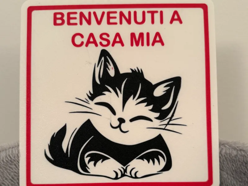 Targa gatto "benvenuti a casa mia"
