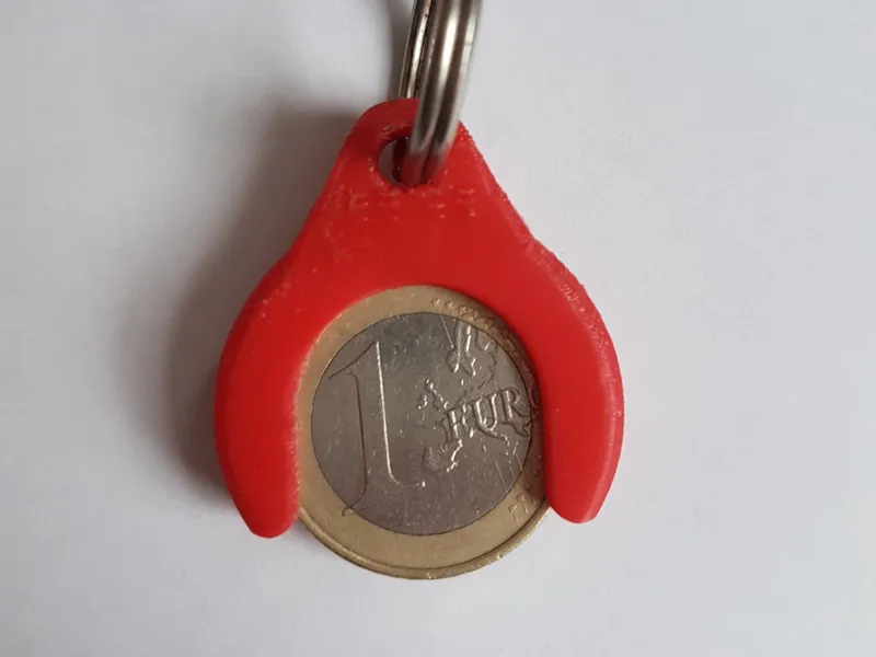 Shopingcart ship holder for keychain (for 1€ coin)