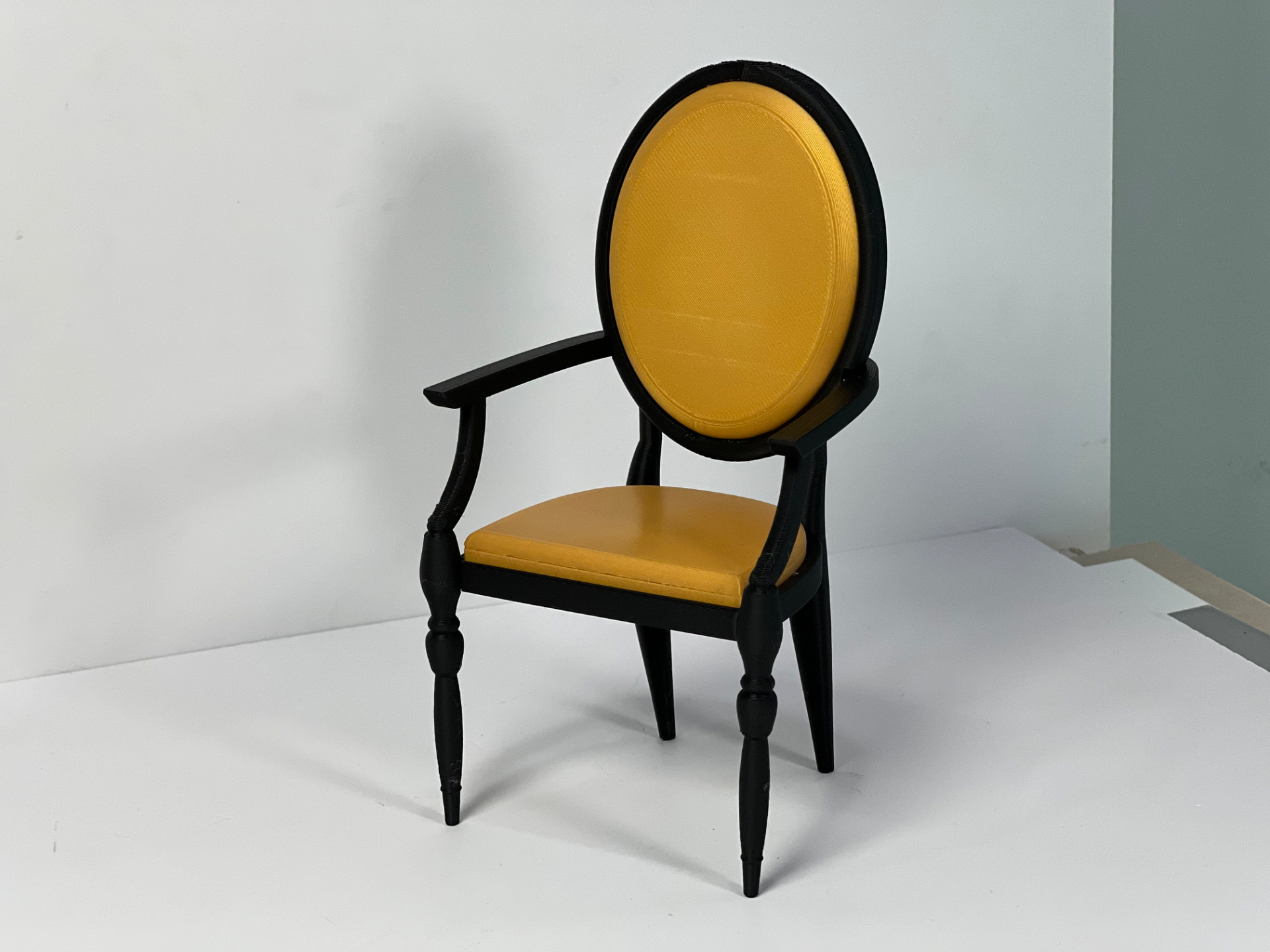 Elegant Oval-Back Chair for Miniature Scenes 1:6