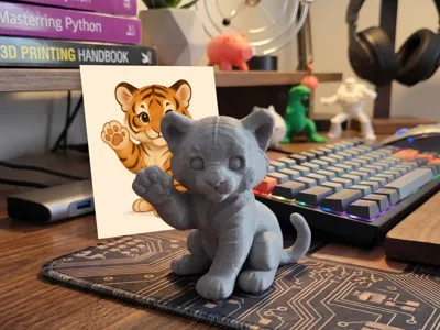 Cute Waving Tiger Cub