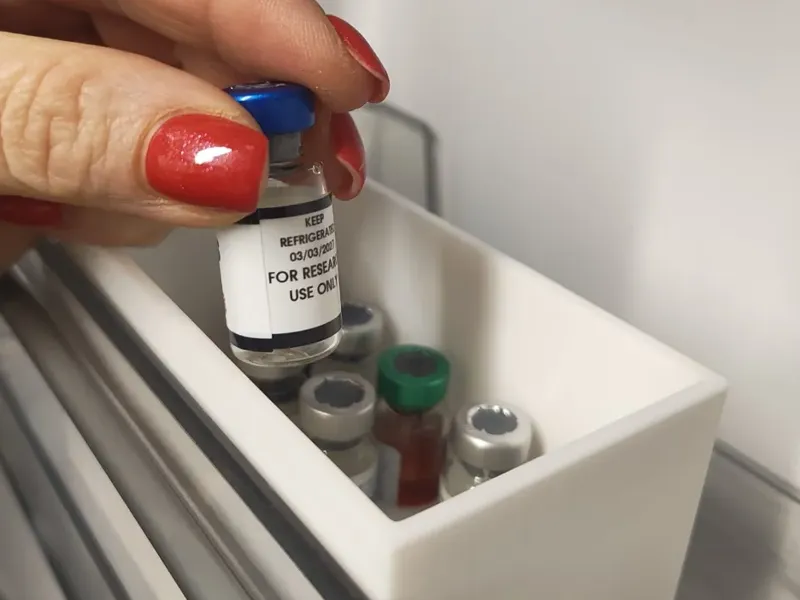 Peptide Vial Fridge Storage Box – 18 Vials