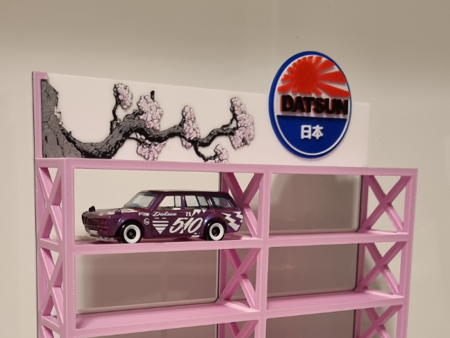DATSUN 1:64 display,  garage , wall/Stand