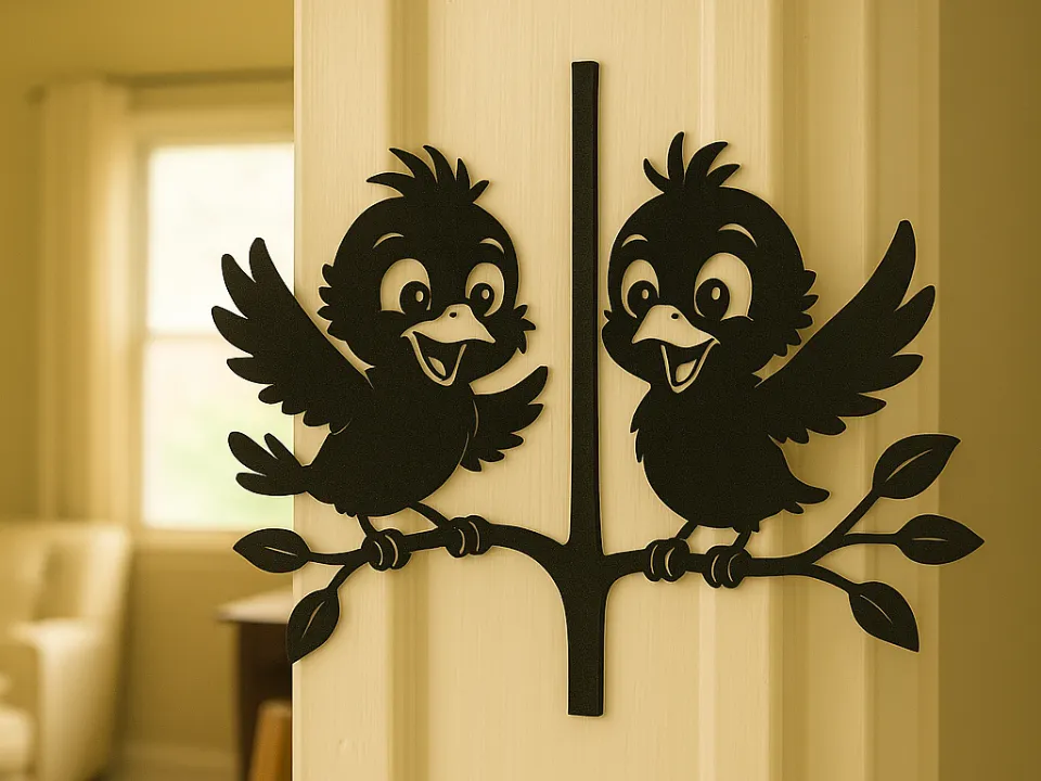 Happy Birds on a Branch – Decorative Cutouts by Kurta3D MakerWorld ...