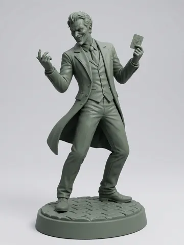 Figura decorativa: The Joker Card Grin Villain Statue Figurine — vista de referencia 2