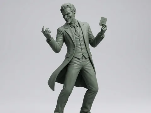 Figura decorativa: The Joker Card Grin Villain Statue Figurine — referencia de MakerWorld
