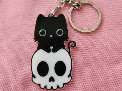 Cute Skull Kitty Keychain/Bag Charm