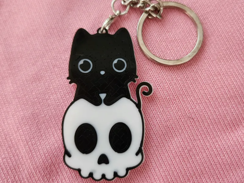 Cute Skull Kitty Keychain/Bag Charm