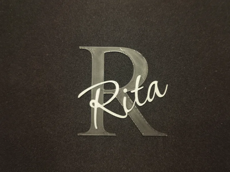 Door Name, Door Sign "Rita" – 2-Color, 6mm Thick