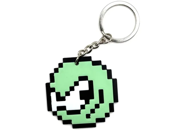 Retro GG Emoticon Keychain – Pixel Sneaky Smile