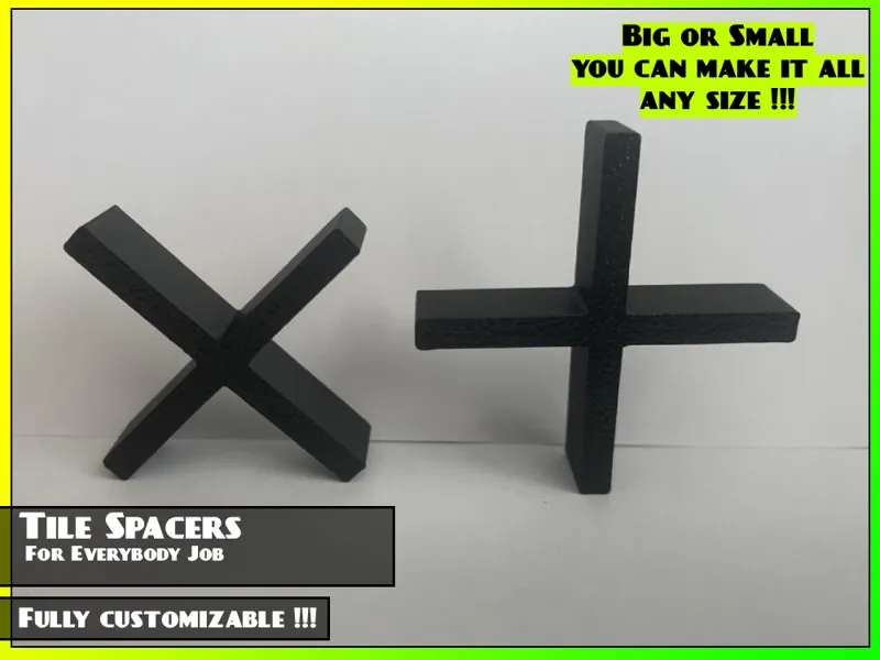 Tile Spacers Customizable 3D-Printable 