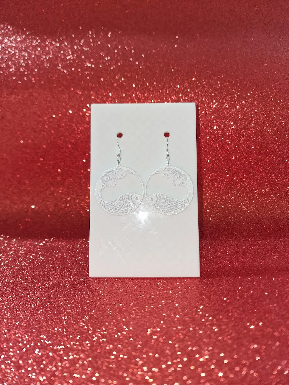 Fish in a round earrings view 2