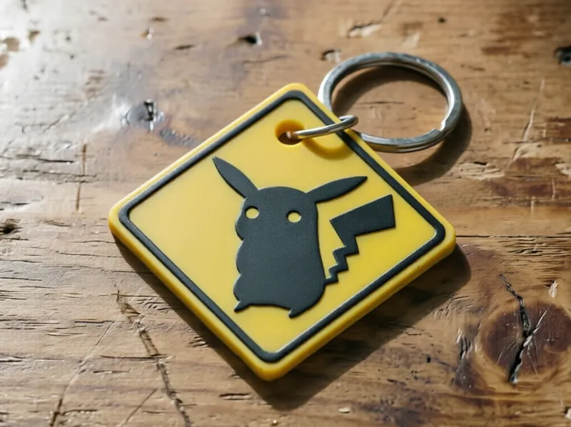 Llavero Pikachu señal de peligro por electricidad