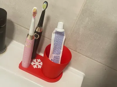 Brush Tooth Holder Christmas Snow