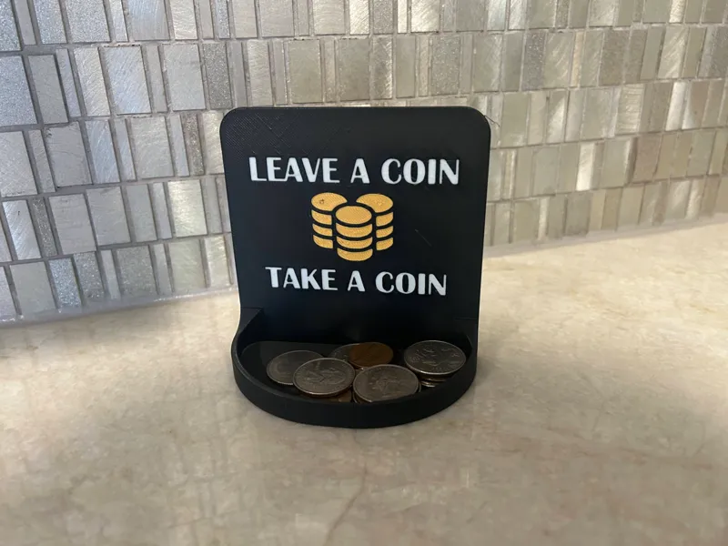 Multicolor Leave a Coin, Take a coin sign