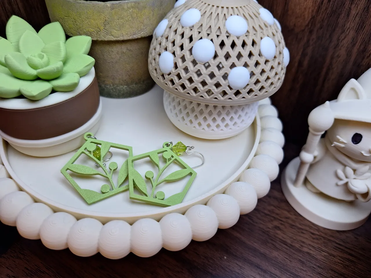 Boho Botanical Geometric Earrings view 2