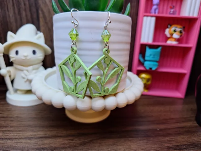 Boho Botanical Geometric Earrings