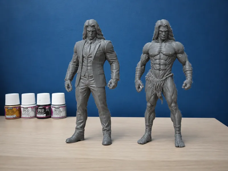 Muscular Barbarian & Suit Character