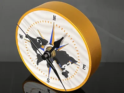 Compass Rose -  Clock  - world on waves design