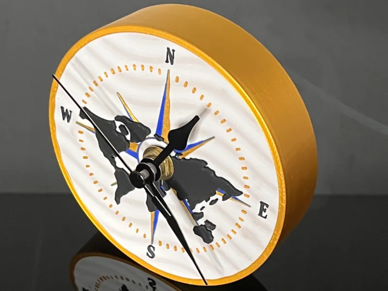 Compass Rose - Clock - world on waves design