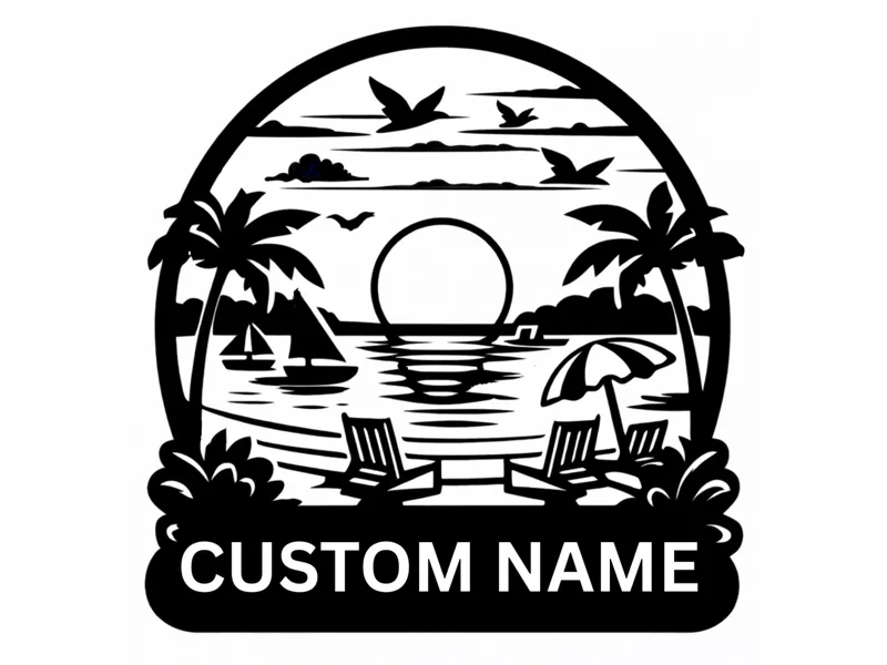 Custom Beach Name Plate Wall Art