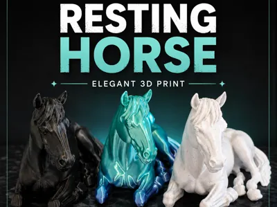 Elegant Lying Horse Statue