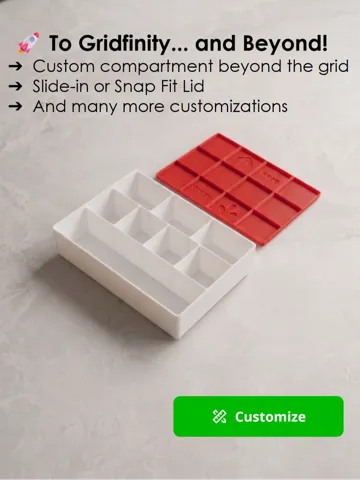 Tapa o cubierta: Gridfinity Customizable Compartments and Lids — vista de referencia 2