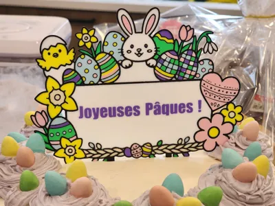Cake topper for easter - Customizable text