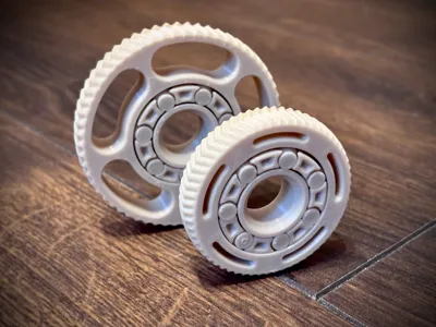 Bearing wheel fidget spinner - print in place
