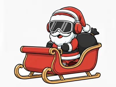 Bone Head Santa with Sleigh
