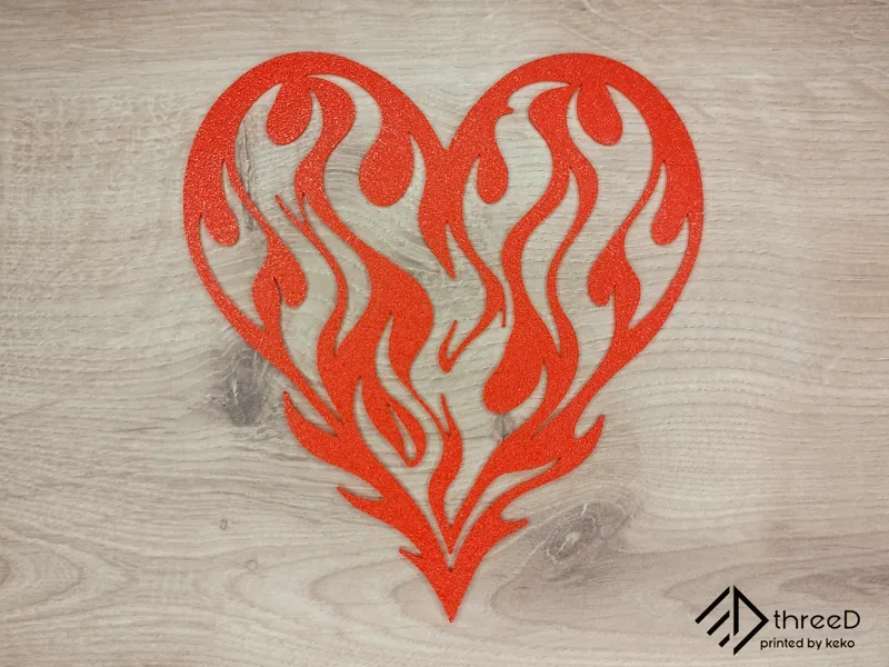 Flame Heart Wall Art | Love Decor
