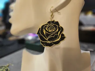 boucle d oreille rose or et noir