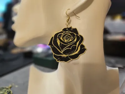 rose gold and black earring