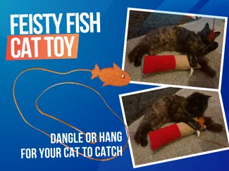Feisty Fish Cat Toy (pull along, dangle or hang)