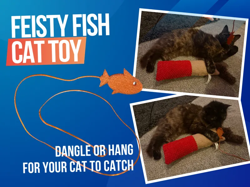 Feisty Fish Cat Toy (pull along, dangle or hang)