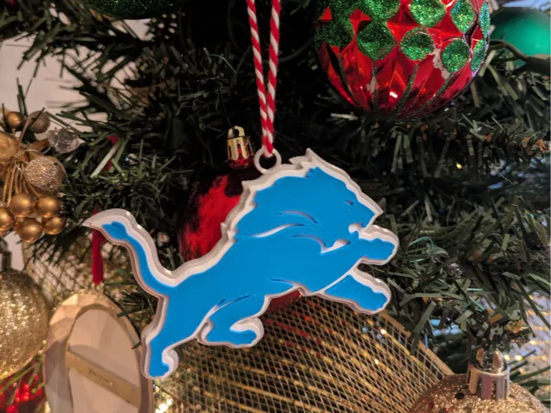 Detroit Lions Logo Christmas Ornament