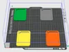 ams split printing one plate with four, four different colors, 0.2mm layer, 2 walls, 15% infill