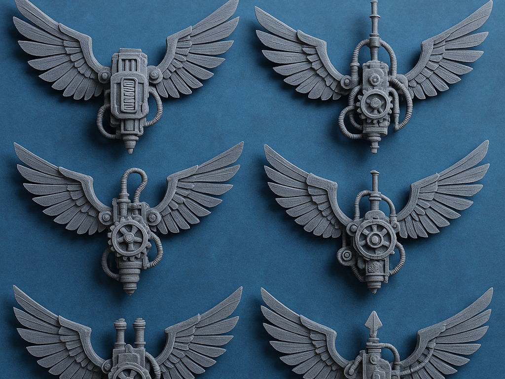 Steampunk Mechanical Wings Emblem Pack