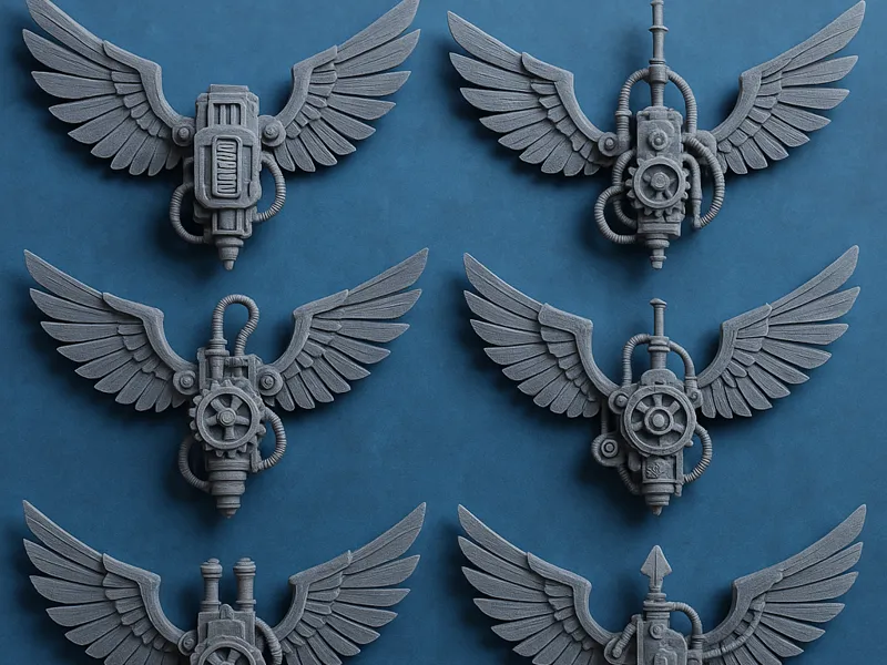 Steampunk Mechanical Wings Emblem Pack