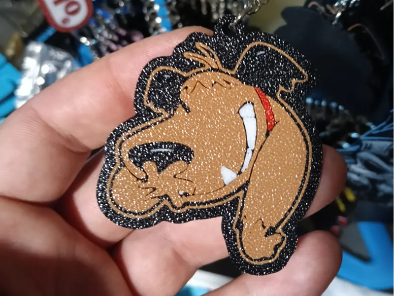 keychain dog smile