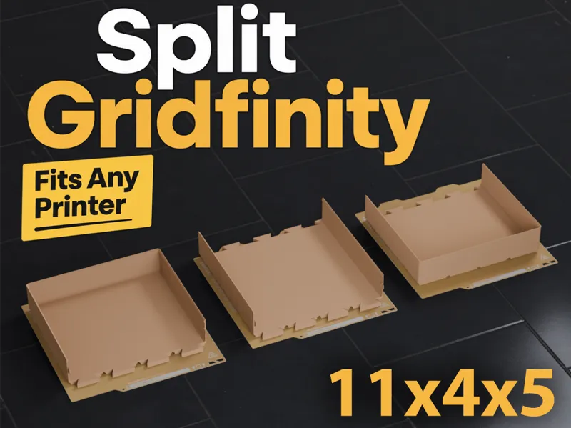 Gridfinity 11x4 Bin 5U A1 Mini Dovetail Split Fit