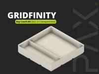 Vide-poche à clés Gridfinity (3x3, compartiments 2:1) — photo 1