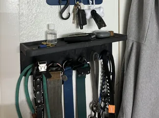 bigger shelf with strong hooks