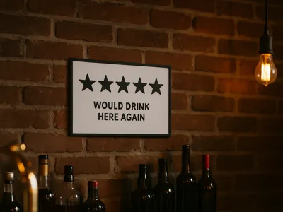 Would Drink Here Again sign.